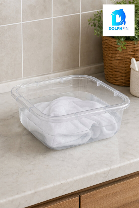 Şeffaf Kare Badya No 1 3,5 L Plastik