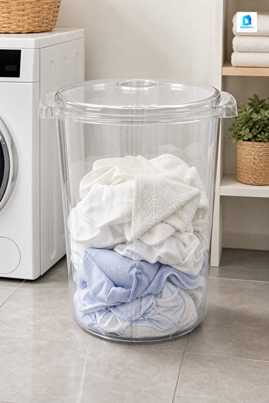 Şeffaf Erzak Kabı 70 L Plastik Saklama Kabı 50 x 45 x 55 cm