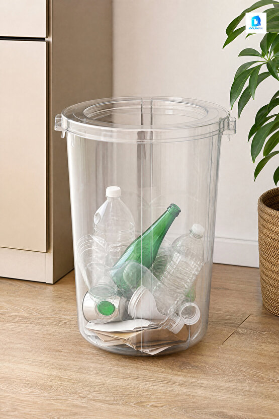 Şeffaf Battal Erzak Kabı 50 L Plastik Saklama Kabı