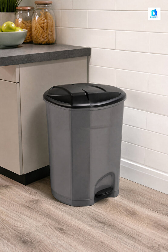 Pedallı Çöp Kovası 50 L Plastik Çok Renkli