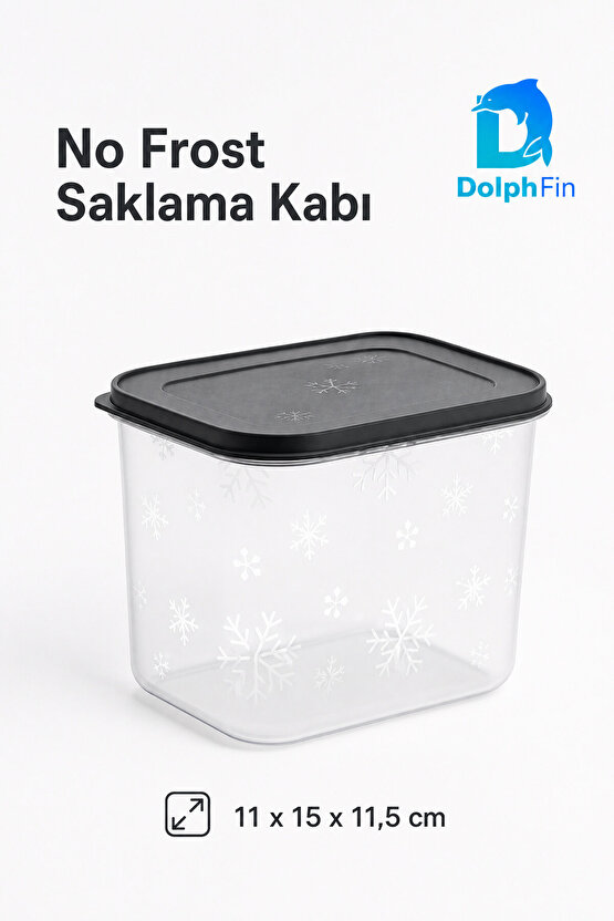 No Frost Saklama Kabı Siyah 1400 ml 11 × 15 × 11,5 cm