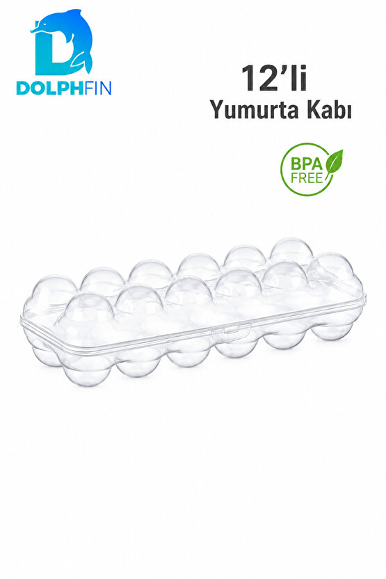 12’li Yumurta Kabı 28x11x7 cm Kapaklı Şeffaf Buzdolabı Yumurta Saklama Kutusu BPA İçermez