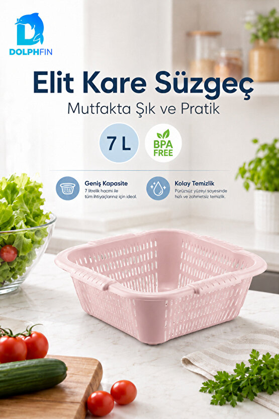 Elit Kare Süzgeç 7 L BPA Free Mavi