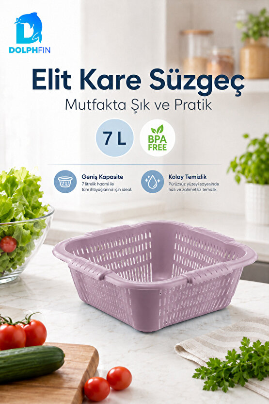 Elit Kare Süzgeç 7 L BPA Free Mavi