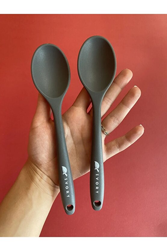 Ivory 2li silikon kaşık ısıya dayanıklı ve sert KARIŞIK RENK