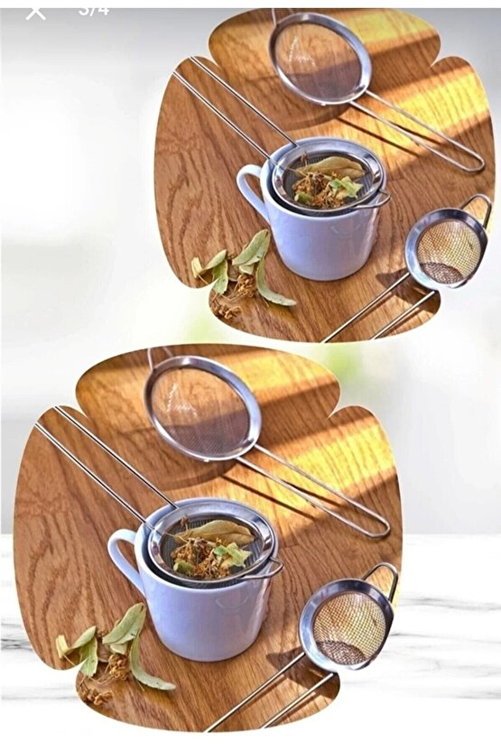 3 Lü Küçük Metal Süzgeç Seti