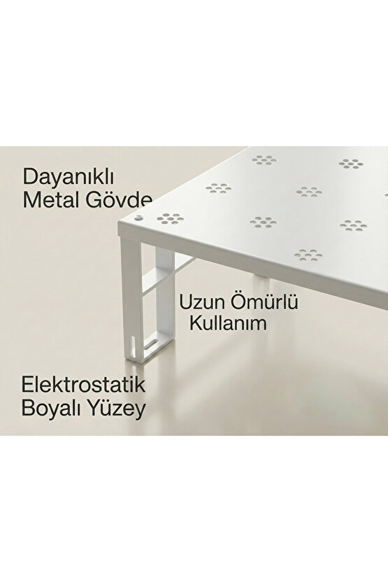 4 Adet Dolap İçi Düzenleyici Raf Tabak Bardak Rafı Metal Raf