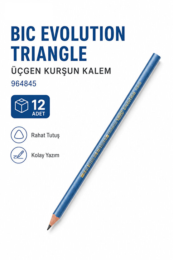 B.I.C Evolution Triangle Üçgen Kurşun Kalem 964845 12li Paket