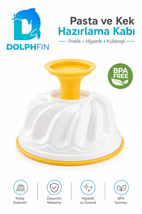 Pasta ve Kek Hazırlama Kabı BPA Free Kolay Çıkarma Aparatlı Tatlı Kalıbı