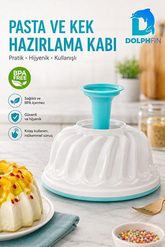 Pasta ve Kek Hazırlama Kabı BPA Free Kolay Çıkarma Aparatlı Tatlı Kalıbı