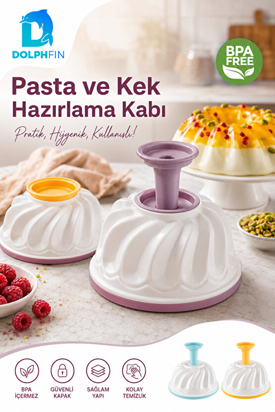 Pasta ve Kek Hazırlama Kabı BPA Free Kolay Çıkarma Aparatlı Tatlı Kalıbı