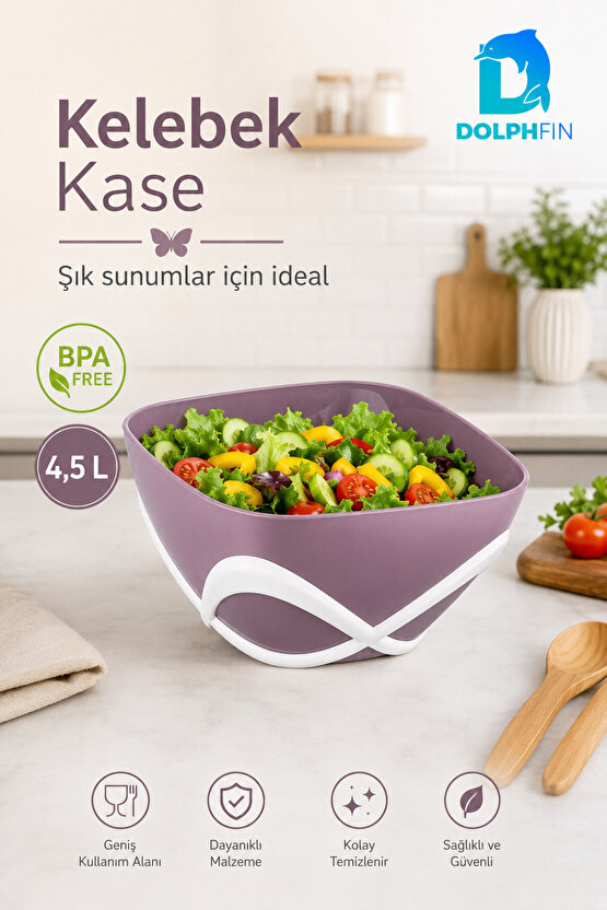 Kelebek Kase 750 ml BPA Free Dekoratif Sunum ve Çerez Kasesi