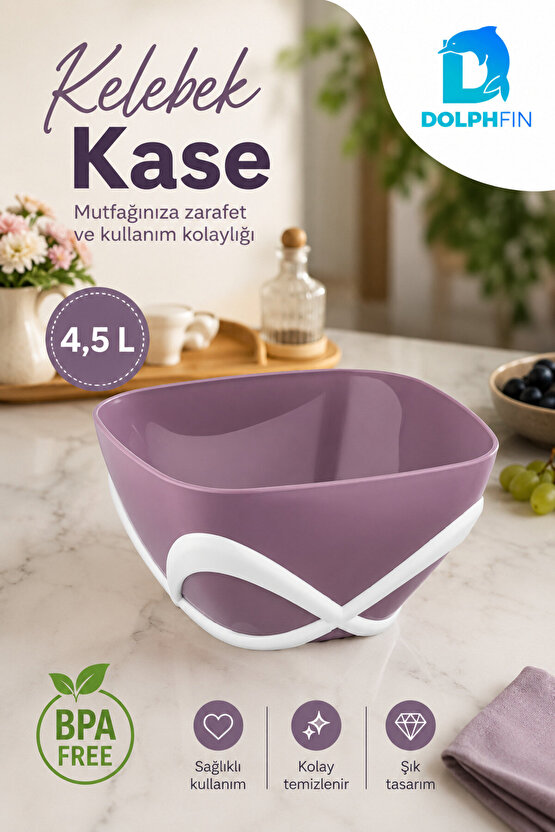 Kelebek Kase 750 ml BPA Free Dekoratif Sunum ve Çerez Kasesi