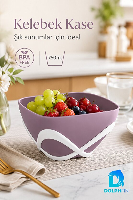 Kelebek Kase 750 ml BPA Free Dekoratif Sunum ve Çerez Kasesi