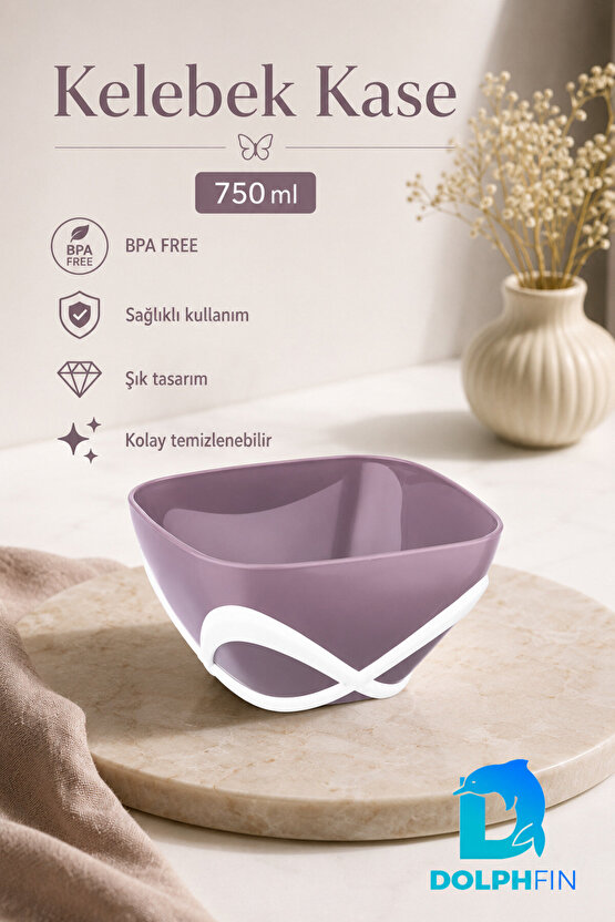 Kelebek Kase 750 ml BPA Free Dekoratif Sunum ve Çerez Kasesi
