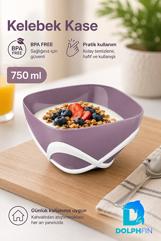 Kelebek Kase 750 ml BPA Free Dekoratif Sunum ve Çerez Kasesi
