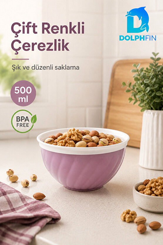 Çift Renkli Çerezlik 500 ml BPA Free Sunum Kasesi