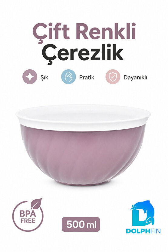 Çift Renkli Çerezlik 500 ml BPA Free Sunum Kasesi