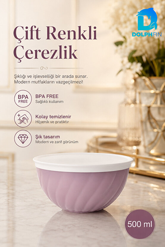 Çift Renkli Çerezlik 500 ml BPA Free Sunum Kasesi