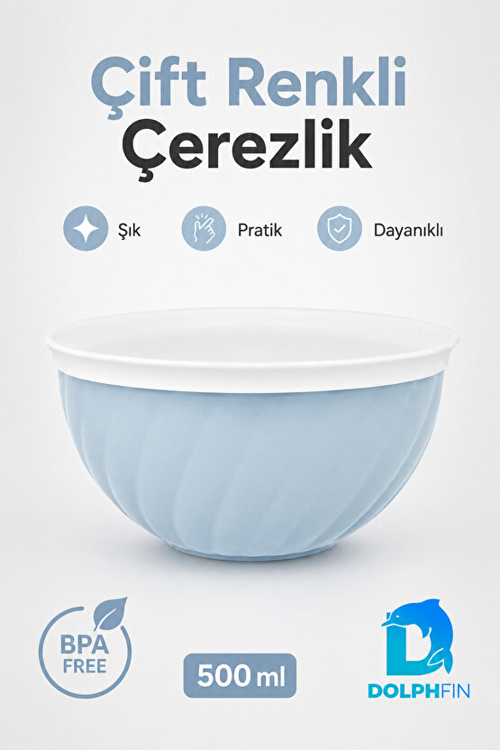 Çift Renkli Çerezlik 500 ml BPA Free Sunum Kasesi