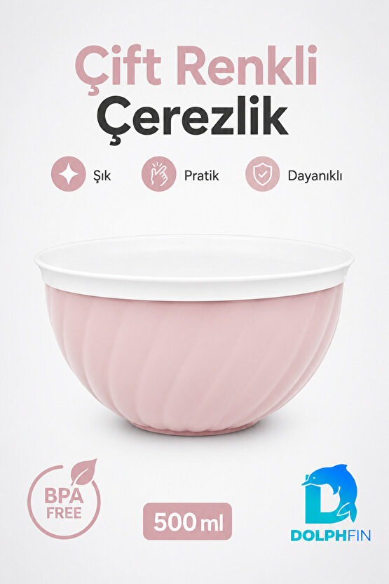 Çift Renkli Çerezlik 500 ml BPA Free Sunum Kasesi