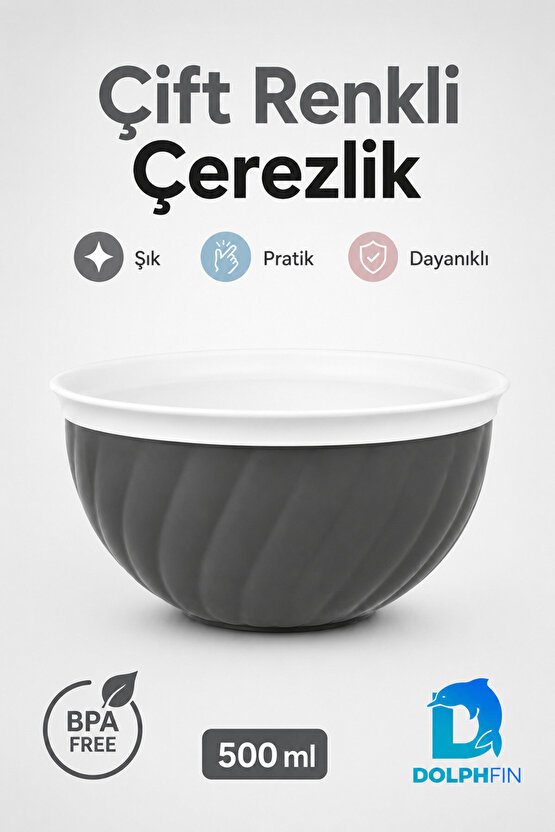 Çift Renkli Çerezlik 500 ml BPA Free Sunum Kasesi