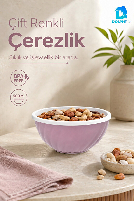 Çift Renkli Çerezlik 500 ml BPA Free Sunum Kasesi