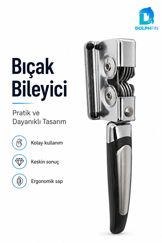 Manuel Bıçak Bileyici Çok Kademeli Paslanmaz Çelik Ergonomik Saplı