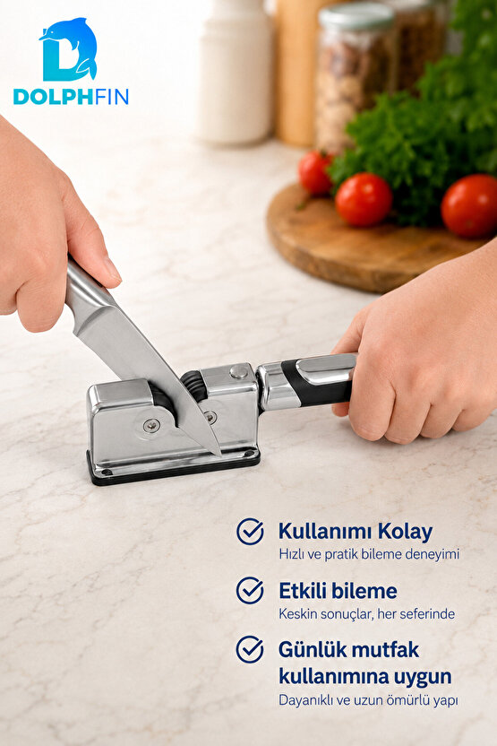 Manuel Bıçak Bileyici Çok Kademeli Paslanmaz Çelik Ergonomik Saplı