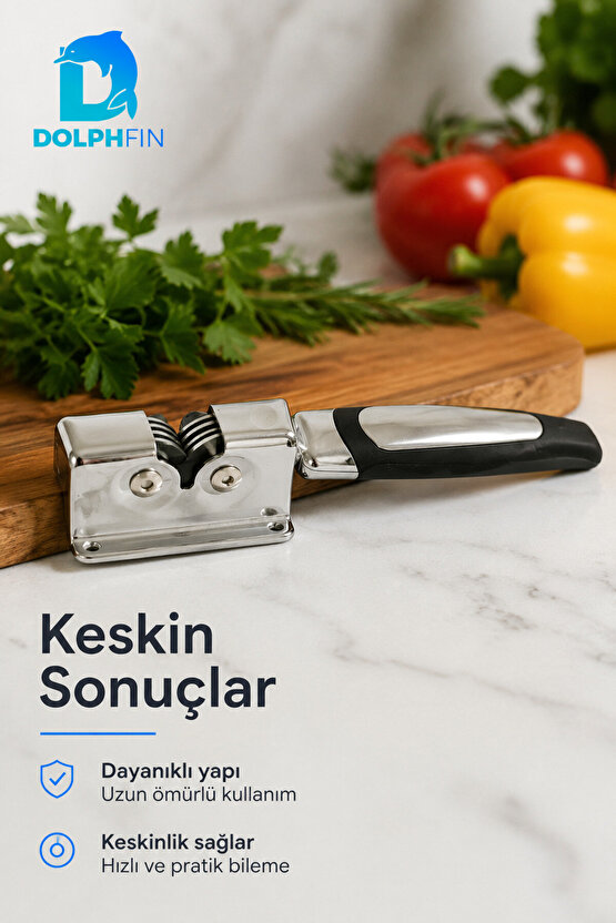 Manuel Bıçak Bileyici Çok Kademeli Paslanmaz Çelik Ergonomik Saplı