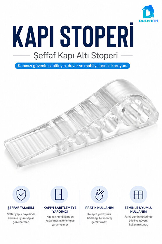 Şeffaf Kapı Altı Stoperi Kama Tipi Kapı Sabitleyici