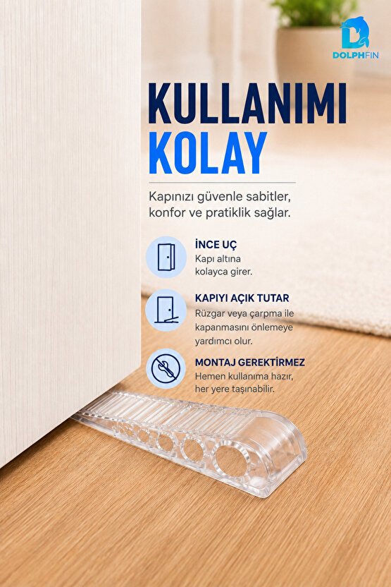 Şeffaf Kapı Altı Stoperi Kama Tipi Kapı Sabitleyici