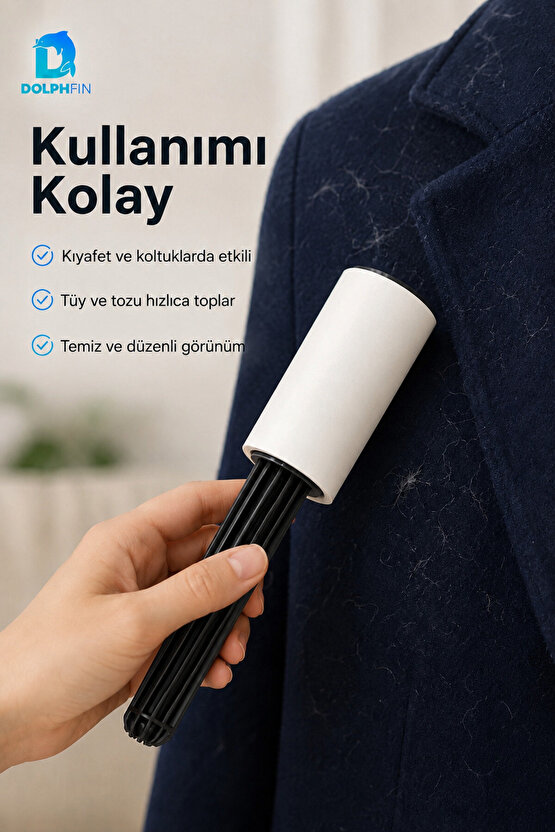 Tüy Toplayıcı Rulo Yapışkanlı Kıyafet Koltuk Temizleme Rulosu