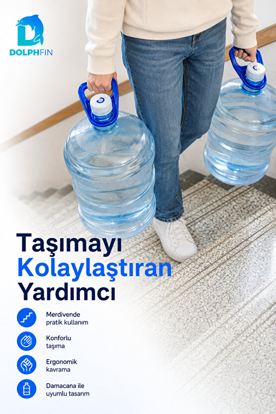 Damacana Taşıma Aparatı Ergonomik Saplı Mavi Plastik Taşıyıcı