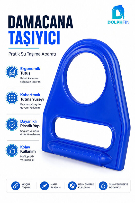 Damacana Taşıma Aparatı Ergonomik Saplı Mavi Plastik Taşıyıcı