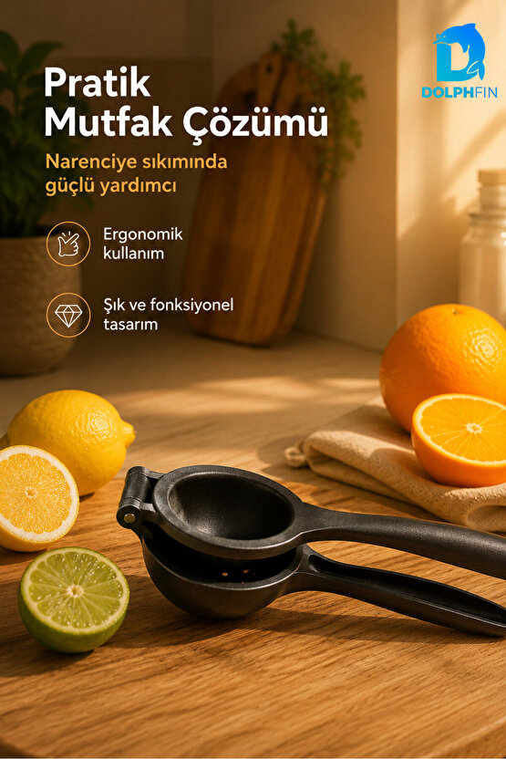 Döküm Limon Sıkacağı Manuel Narenciye Presi Siyah
