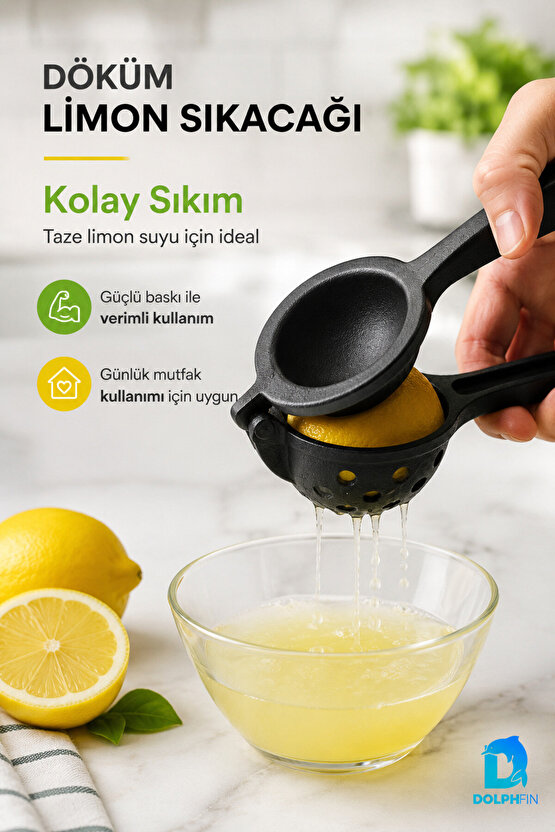 Döküm Limon Sıkacağı Manuel Narenciye Presi Siyah