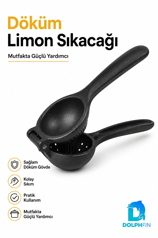 Döküm Limon Sıkacağı Manuel Narenciye Presi Siyah