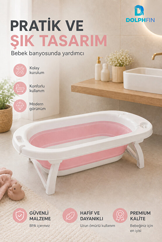 Katlanır Küvet Ev Mutfak Banyo Pratik Kullanım Bebek Küveti