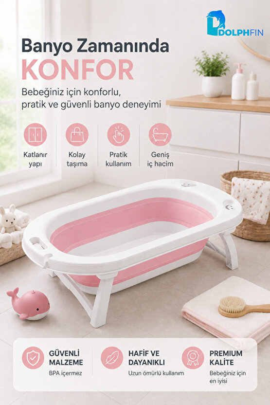 Katlanır Küvet Ev Mutfak Banyo Pratik Kullanım Bebek Küveti