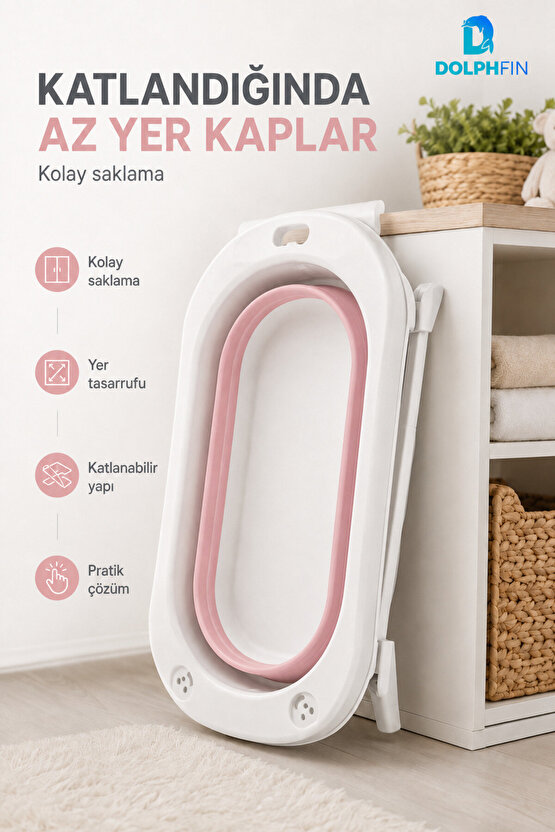 Katlanır Küvet Ev Mutfak Banyo Pratik Kullanım Bebek Küveti