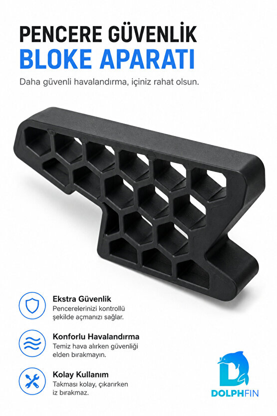 Pencere Kapı Sabitleyici Stoper Siyah PVC Doğrama Rüzgâr Önleyici Takoz