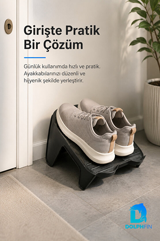 Ayakkabı Rampası Çiftli Ayakkabı Düzenleyici Kaymaz Tabanlı Siyah