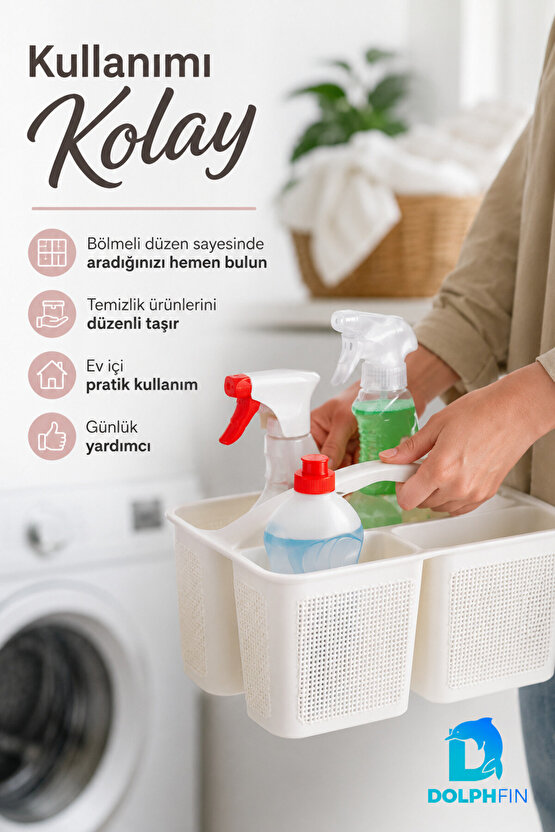 Jute Bölmeli Deterjanlık Organizer Mutfak Banyo Lavabo Altı Temizlik Malzemesi Düzenleyici