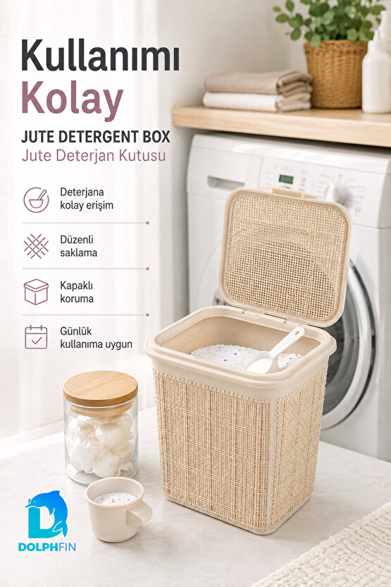 Jute Deterjanlık 6,5 L Plastik Temizlik Malzemesi Düzenleyici Mutfak Banyo Dolap İçi Organizer
