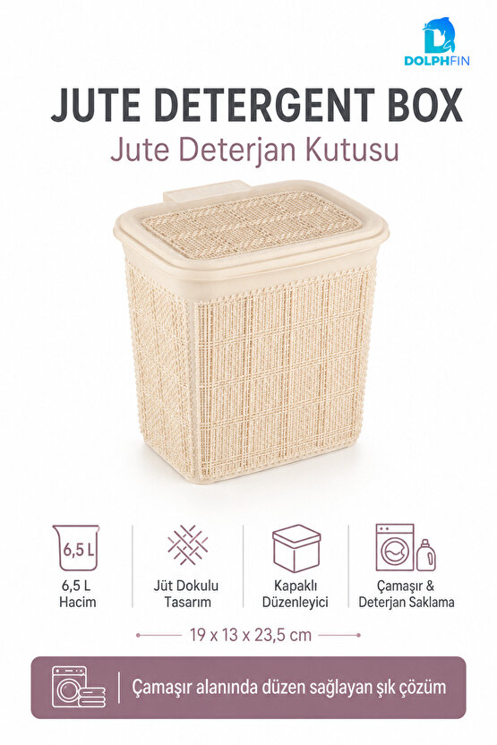 Jute Deterjanlık 6,5 L Plastik Temizlik Malzemesi Düzenleyici Mutfak Banyo Dolap İçi Organizer