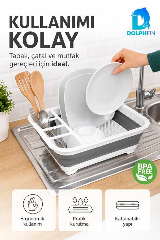Katlanır Tabaklık Mutfak Hazırlık Servis ve Düzen Bulaşıklık
