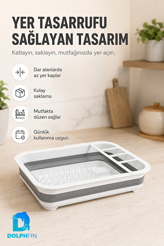 Katlanır Tabaklık Mutfak Hazırlık Servis ve Düzen Bulaşıklık