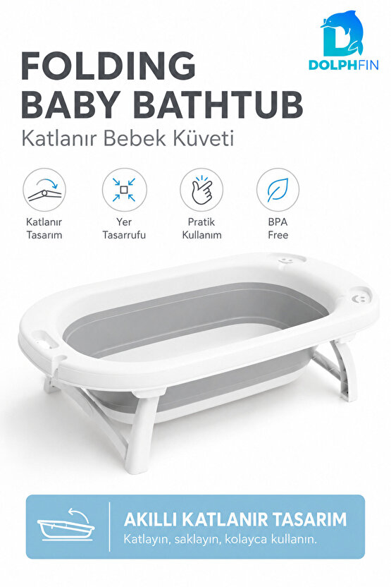 Katlanır Küvet Ev Mutfak Banyo Pratik Kullanım Bebek Küveti