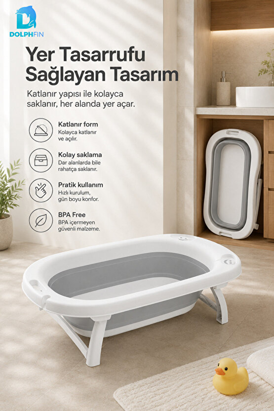 Katlanır Küvet Ev Mutfak Banyo Pratik Kullanım Bebek Küveti